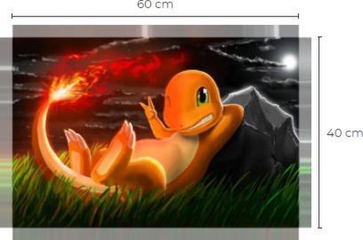 pokemon - Charmander - canvasdoek - kinderkamer - speelgoed - kaarten - posters - canvasdoeken