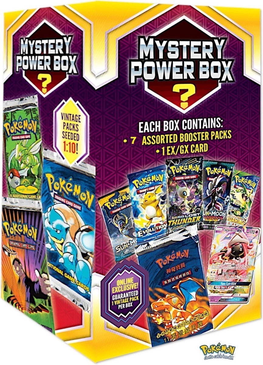 ✅ Pokémon Mystery Box 7x BOOSTER PACK + 1x EX/V/GX/Secret Rare VMAX