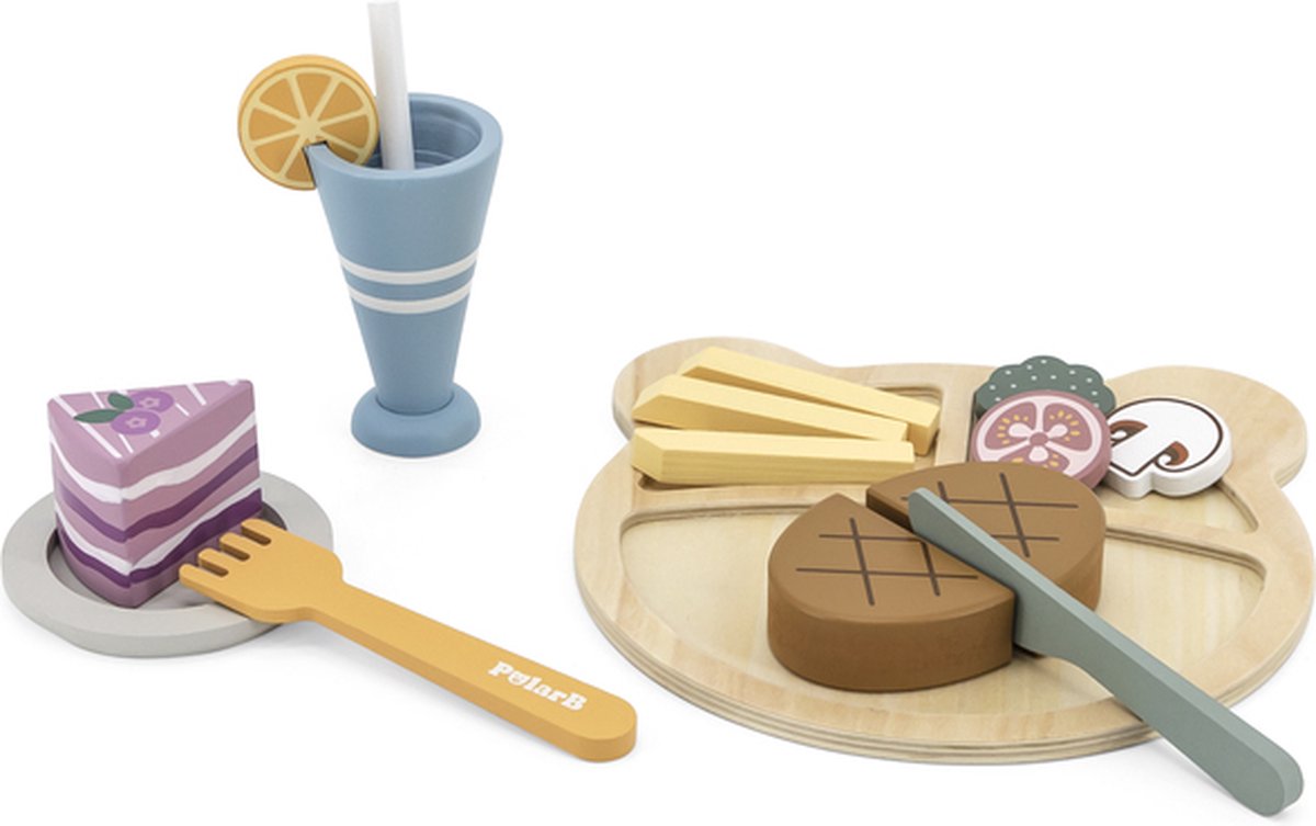 PolarB - houten lunchset - houten eetset - houten speelgoed vanaf 18+ maanden