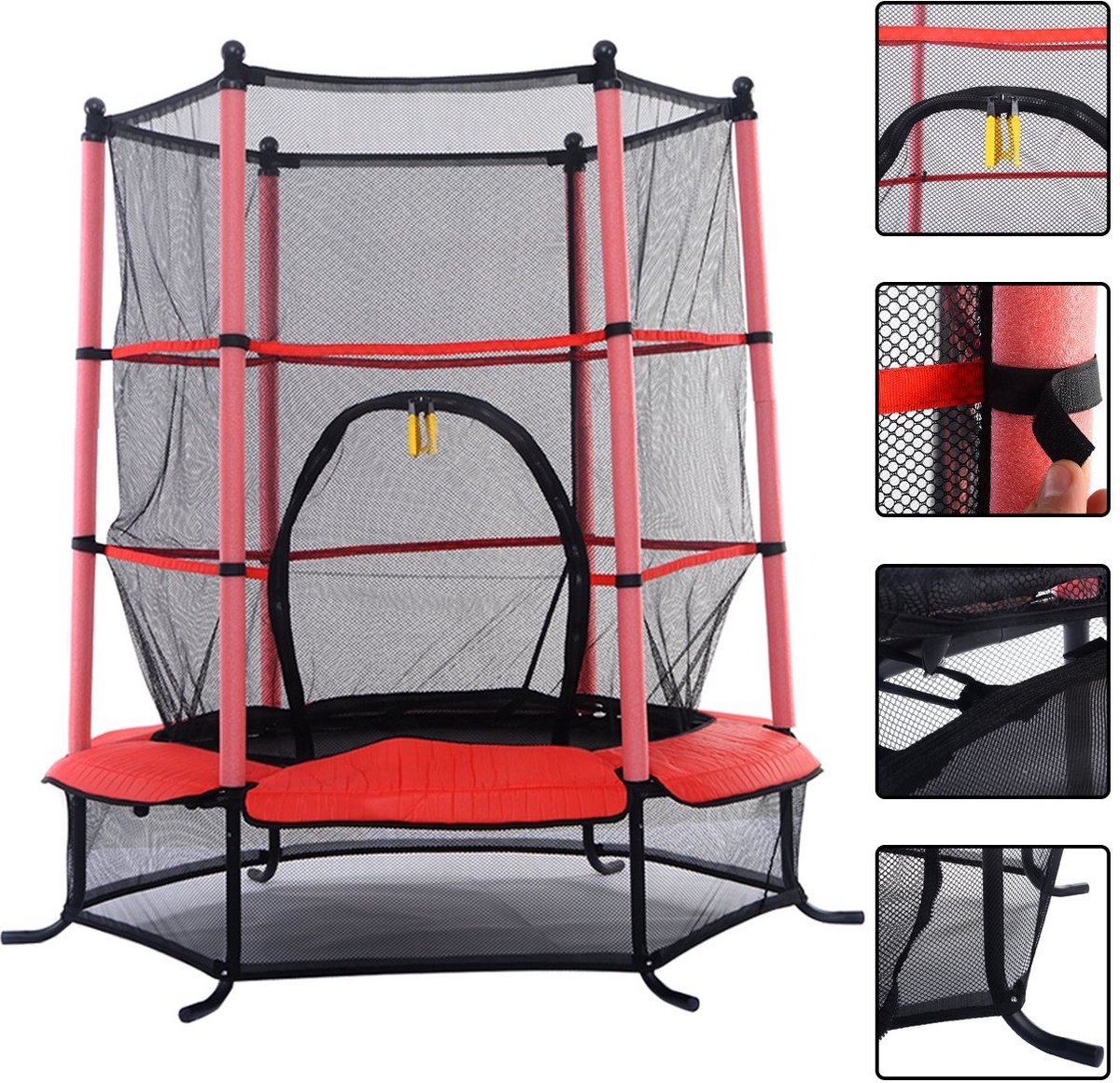 Polaza® Trampoline Met Veiligheidsnet - Kindertrampoline met veiligheidsnet en veiligheidskussen - Trampoline - Trampolines