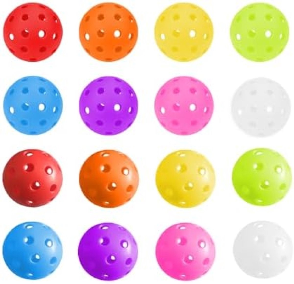   16 Outdoor Pickleball Ballen Set - Duurzaam TPE Materiaal - Veelzijdige Sportaccessoires