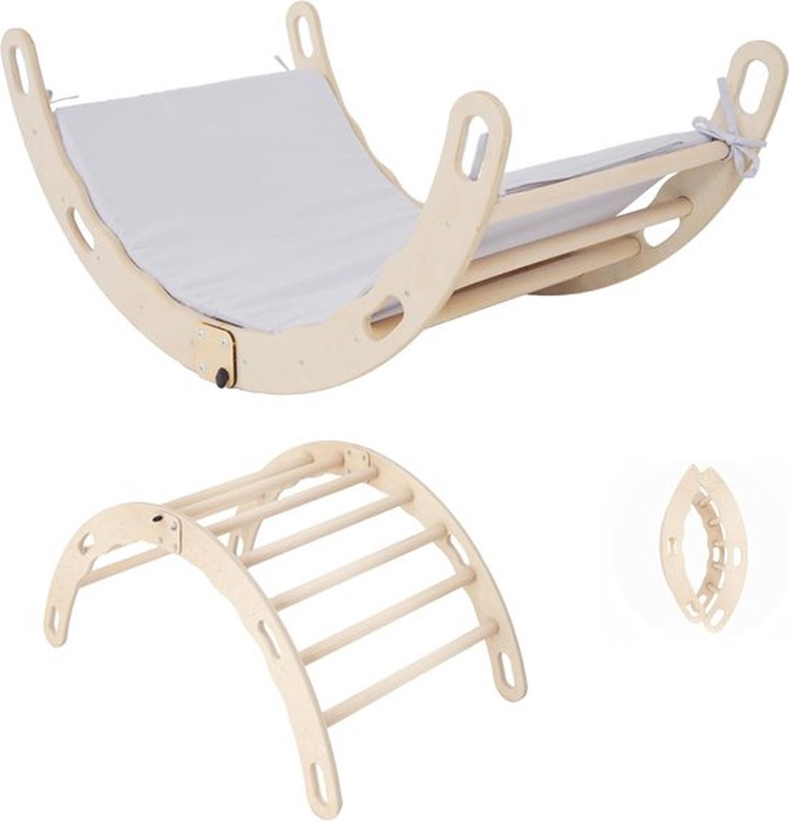   Klimboog - Klimboog met kussen - Klimboog kussen - Houten Klimbrug - Klimboog Inclusief Kussen - Kinderspeelgoed