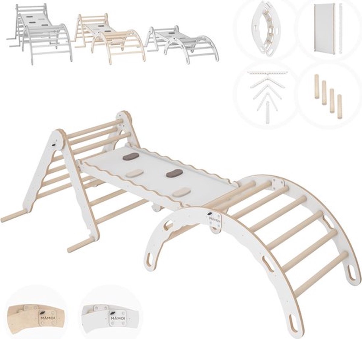   Klimboog - Klimboog met kussen - Klimboog kussen - Houten Klimbrug - Klimboog Inclusief Kussen - Kinderspeelgoed