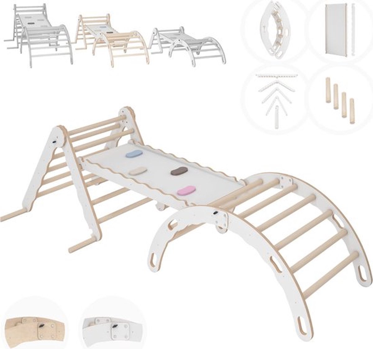   Klimboog - Klimboog met kussen - Klimboog kussen - Houten Klimbrug - Klimboog Inclusief Kussen - Kinderspeelgoed