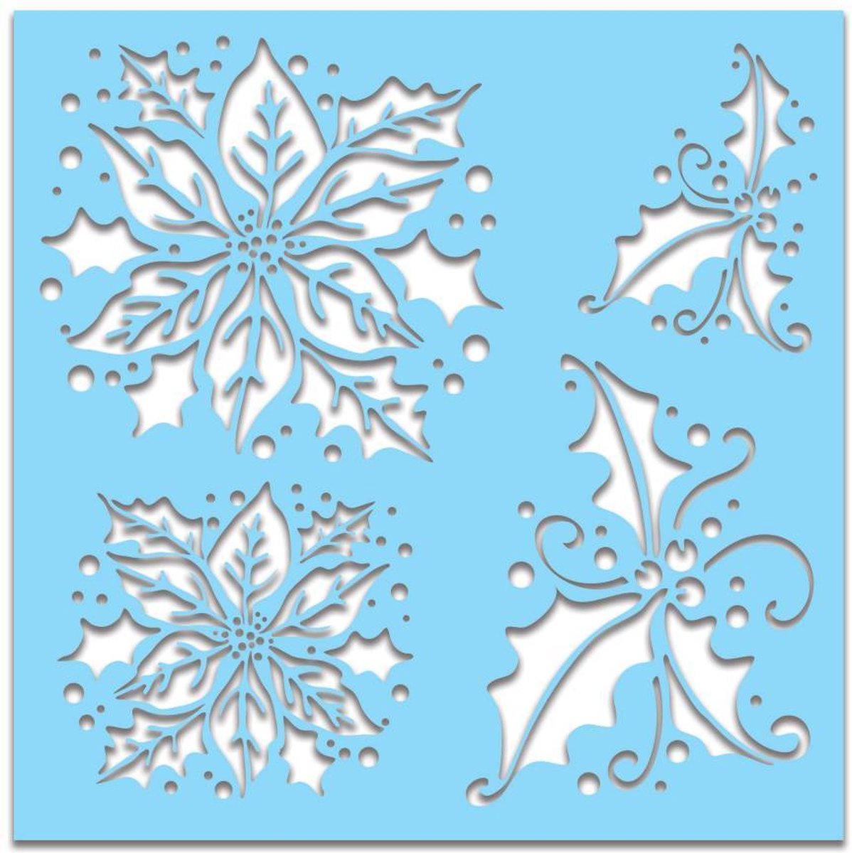 6x6 Inch Creative Stencil Poinsettia Holly (PD7449)