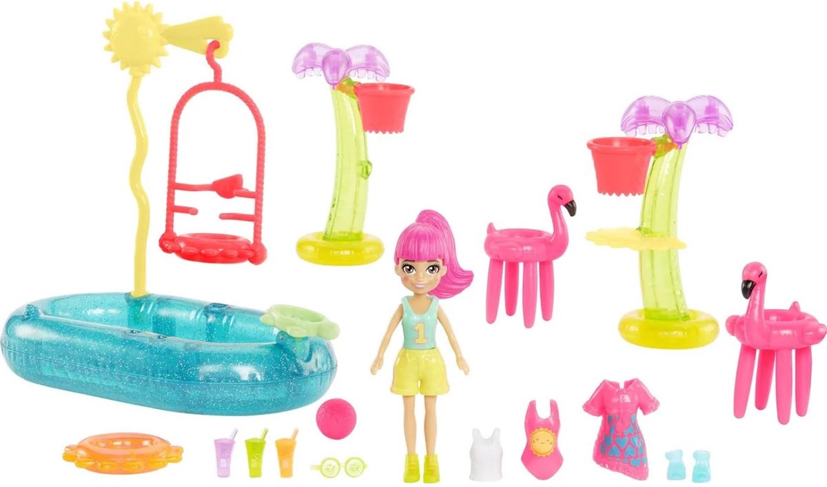 Polly Pocket Basketball Splash speelset - TIny World - Met accessoires