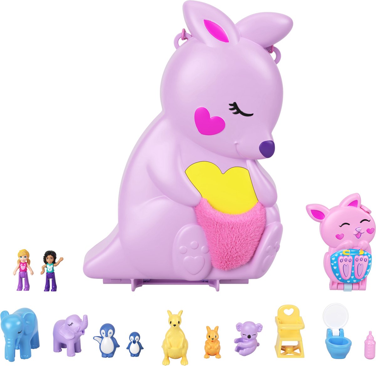 Polly Pocket Compacte Speelset Mama en Joey Kangoeroe Tas