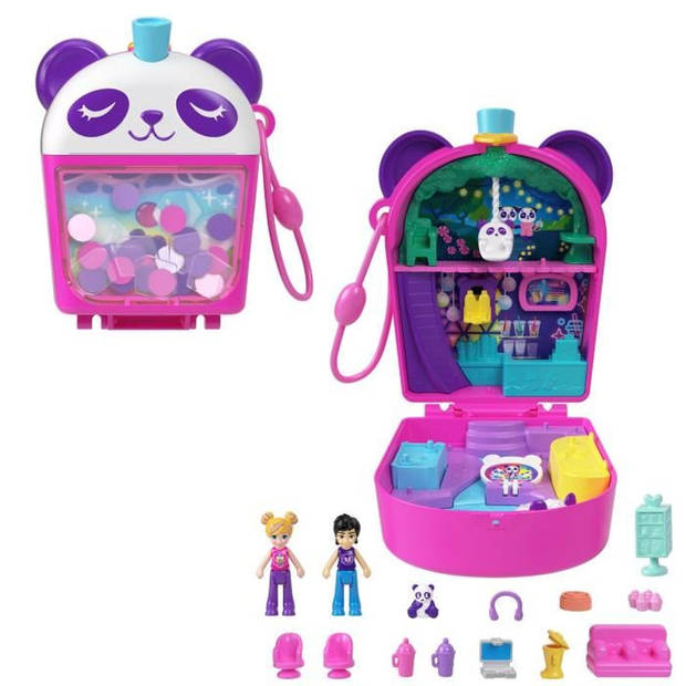 Polly Pocket-Panda Bubble Tea-Box met 2 minifiguren en panda HWN95