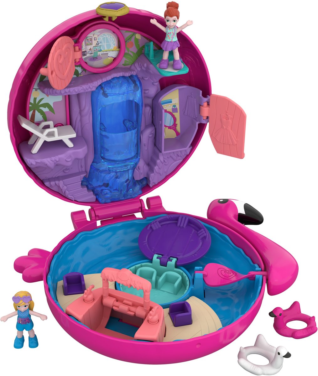 Polly Pocket Pocket World Flamingo Floatie - Speelfigurenset