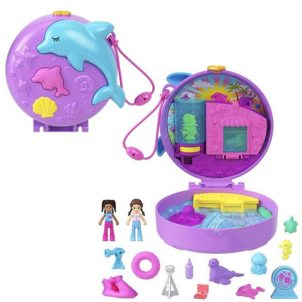 Polly Pocket-Redding van de dolfijn-Doos met 2 minifiguren en dieren HWN96