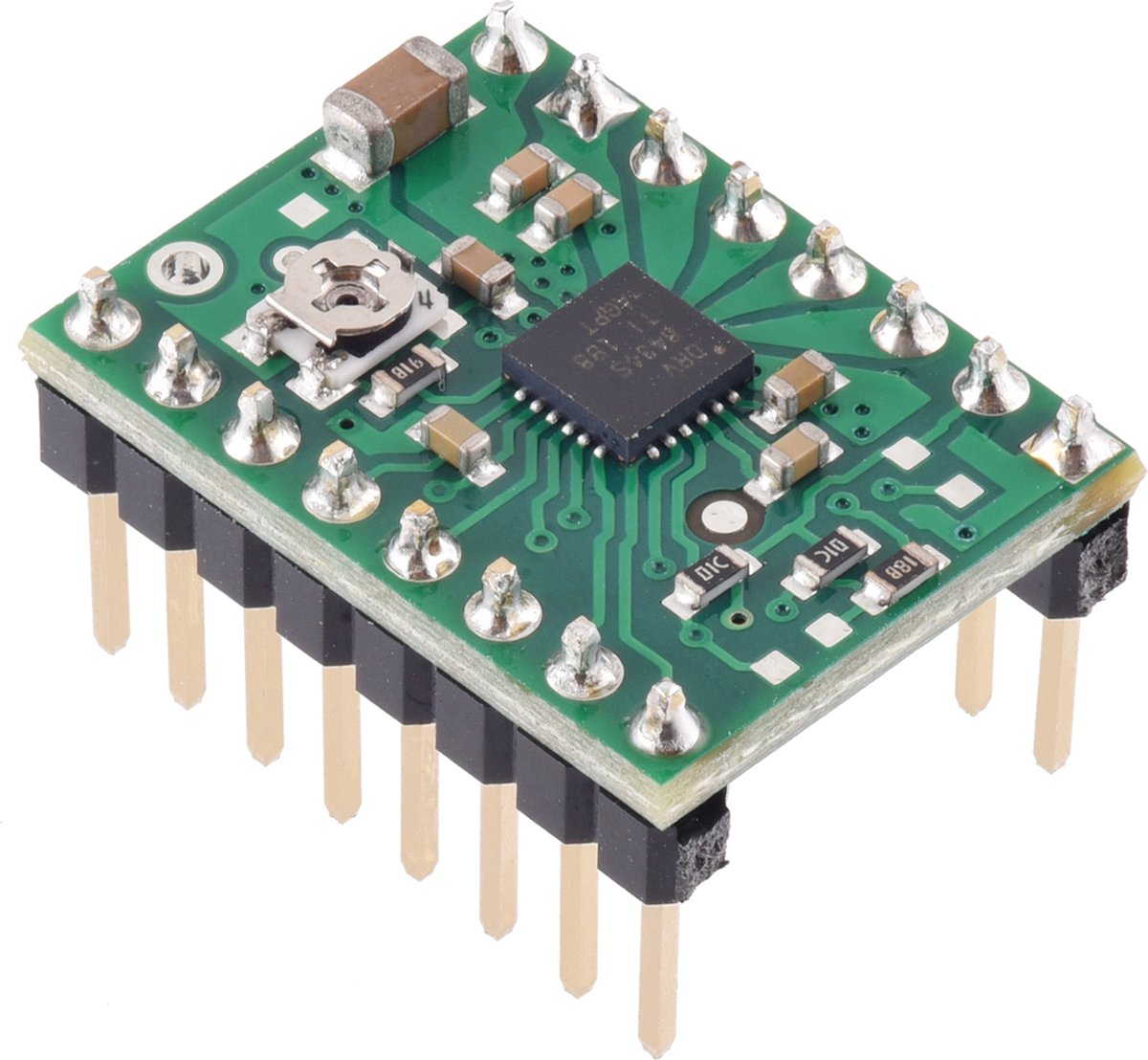 DRV8434S SPI Stepper Motor Driver Carrier, Potentiometer for Max. Current Limit (Header Pins Soldered) Pololu 3767