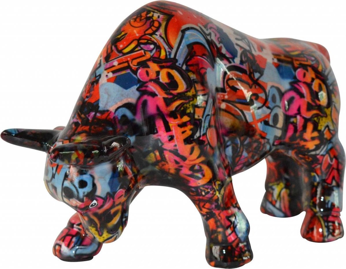 Pomme Pidou spaarpot Bull Xl - Big Victor - Zwart met rood