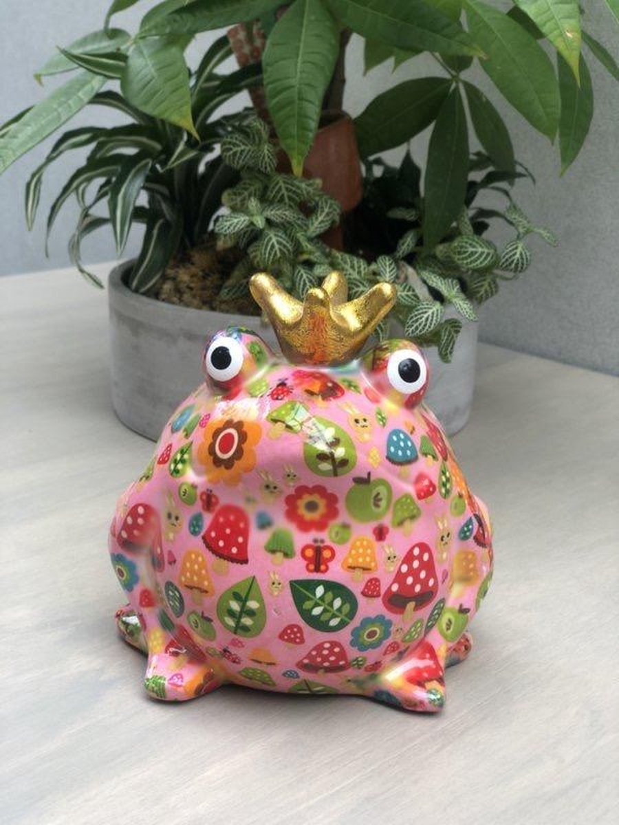 Pomme Pidou spaarpot Frog Freddy paddenstoel/bloemen