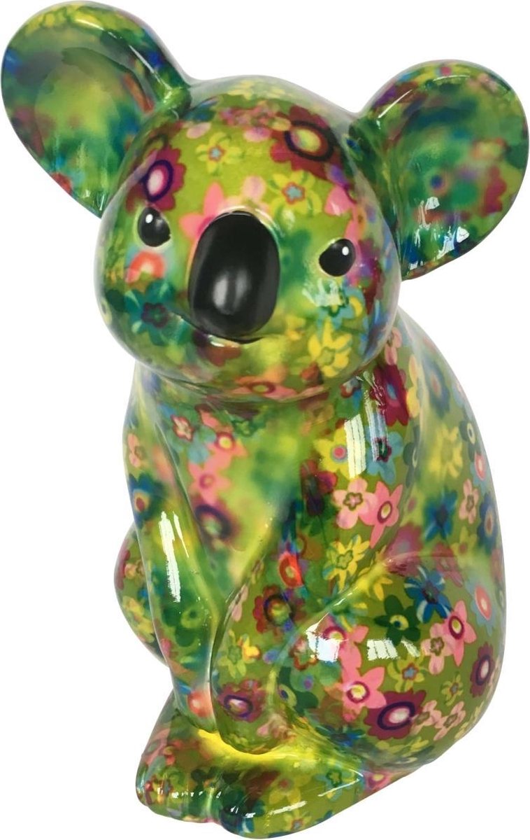 Pomme Pidou spaarpot Koala Claire - Groen met bloemen