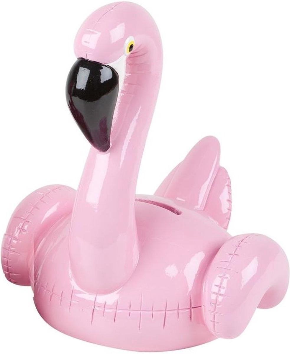 Spaarpot lichtroze flamingo 20 cm porselein - Dieren spaarpotten - Pomme Pidou