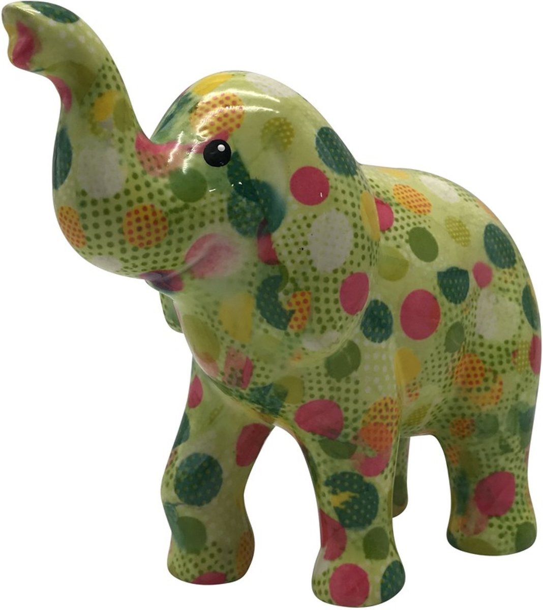 Spaarpot olifant groen met stippen 20 cm - Pomme Pidou olifanten dieren spaarpotten