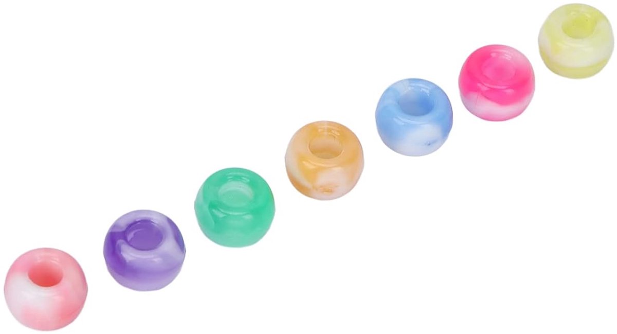   Beads Kit, kleurrijke sieraden maken kralen 200 kralen elastische draden voor knutselen sieraden ketting cadeaus voor meisjes knutselen (zeven kleuren gemengde kleur) Zeven kleuren gemengde kleur klein