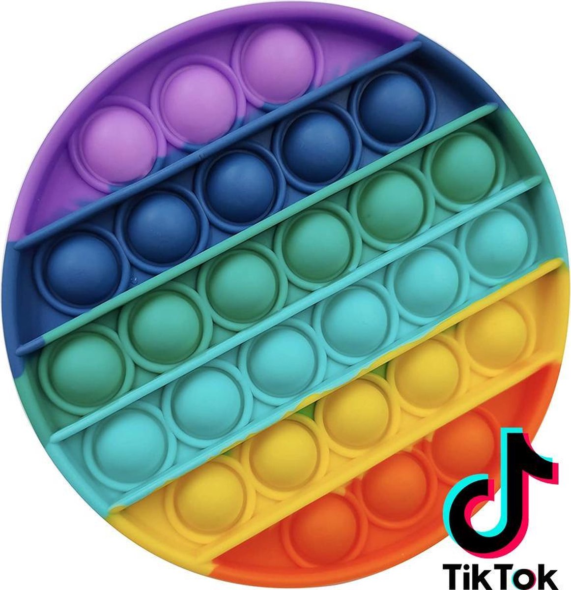 Popit - Cirkel - Fidget Toy - Regenboog - Bekend van TikTok - Verlicht stress - Speelgoed voor kinderen met ADD, ADHD of autisme