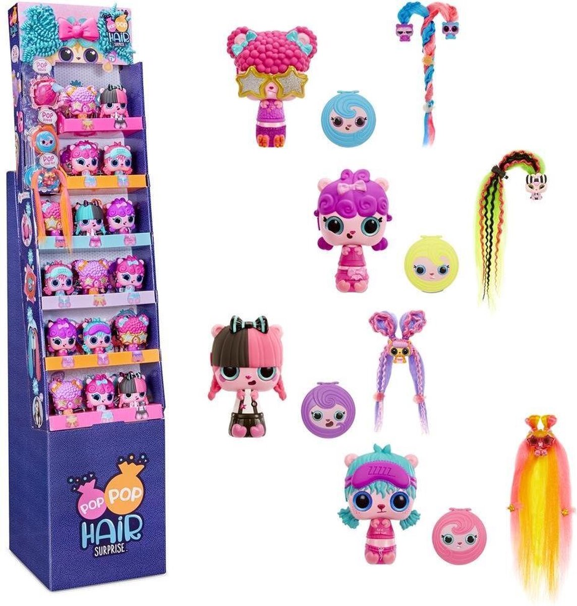 Pop Pop Hair Surprise Figuur Assorti Display 32 Stuks