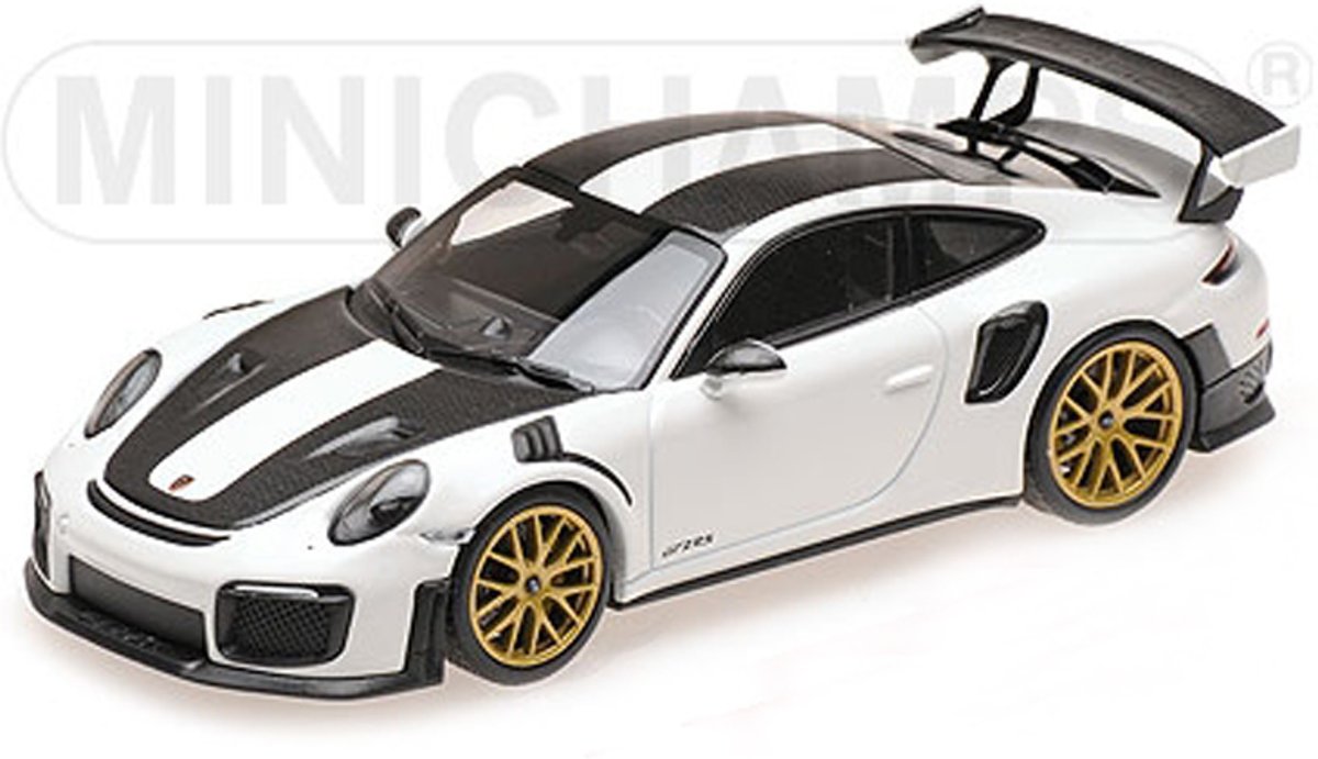 Porsche 911 (991/II) GT2 RS Weissach Package 2018 Wit / Zwart 1-43 Minichamps Lim.500 Pcs