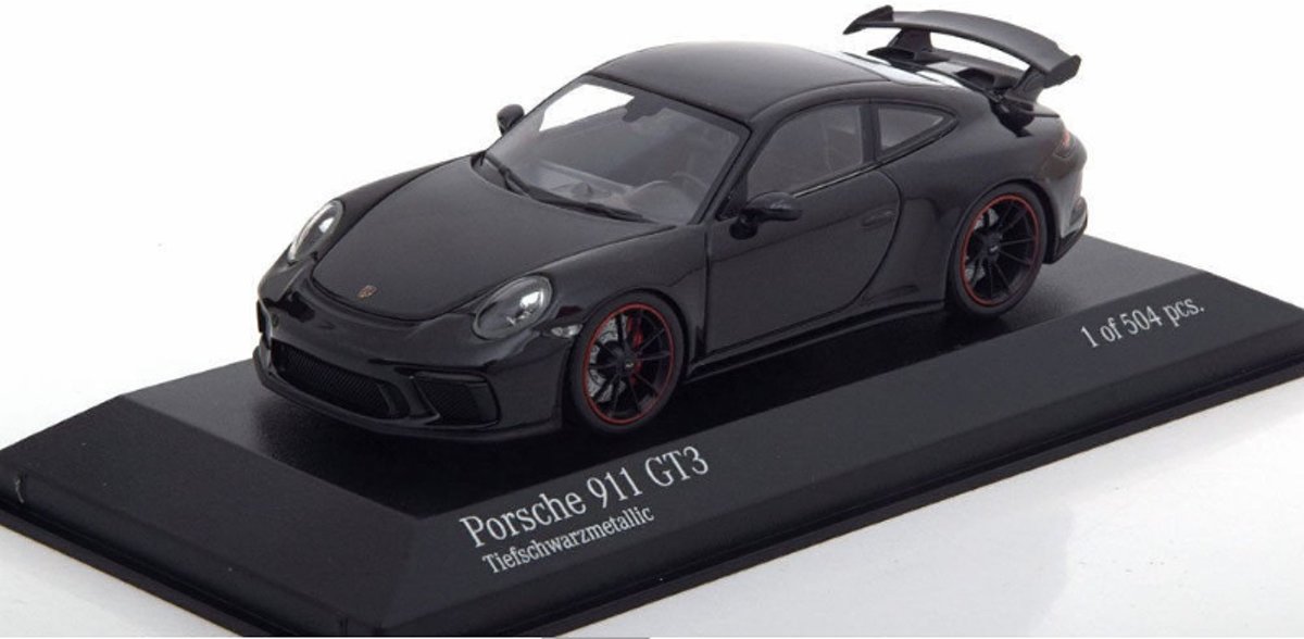 Porsche 911 GT3 2016 Zwart Metallic 1-43 Minichamps Limited 504 Pieces