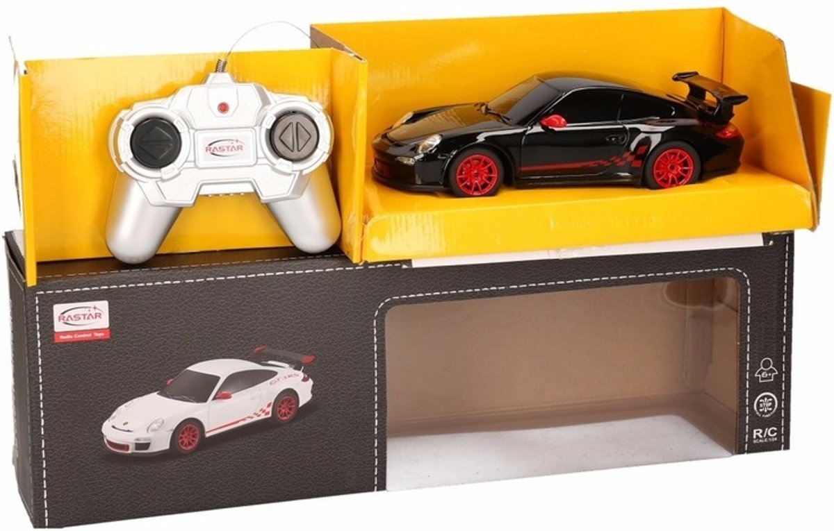 Radiografisch bestuurbare zwarte Porsche 911 GTS RS auto 1:24