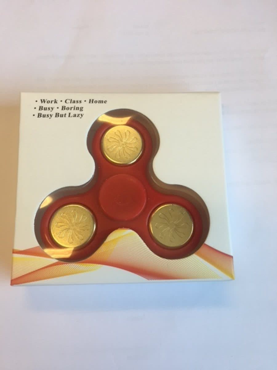 Fidget Spinner Rood met gouden lagers / Finger Spinner / Hand Spinner