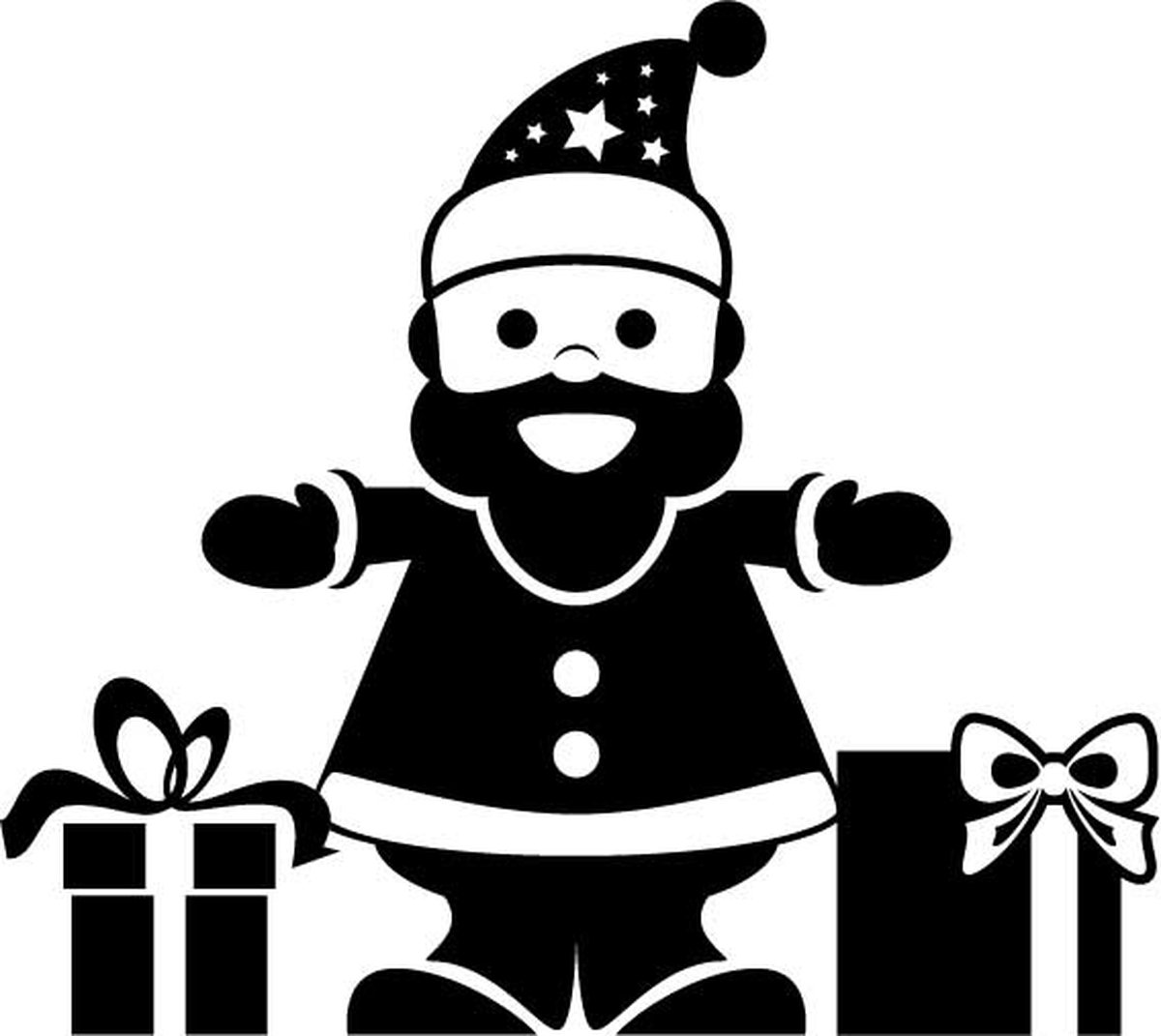 Kerstman met cadeaus stempel