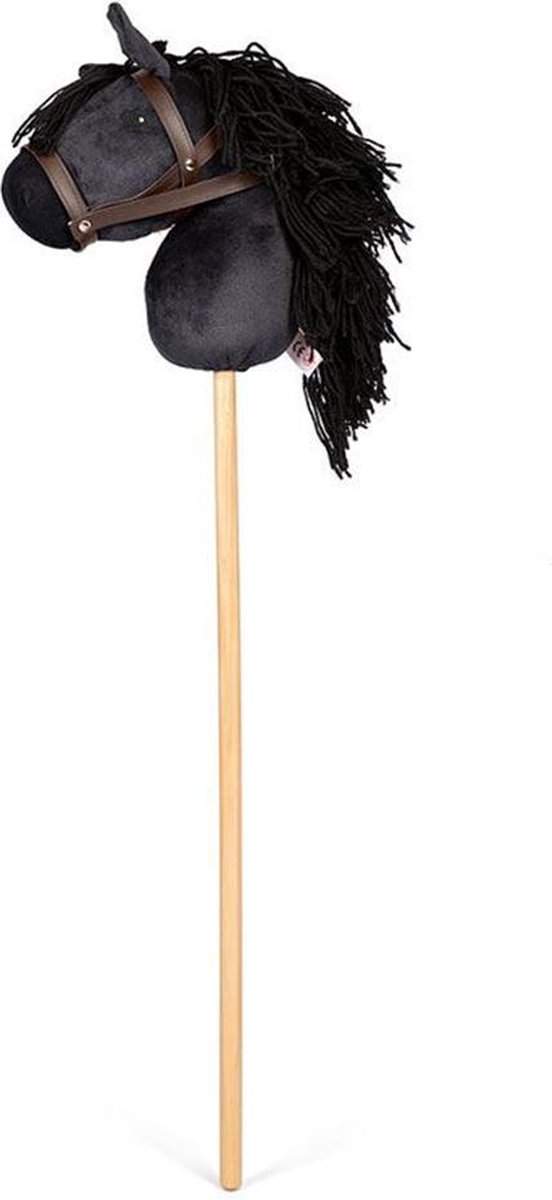 Prachtig stokpaard met lange manen - zwart