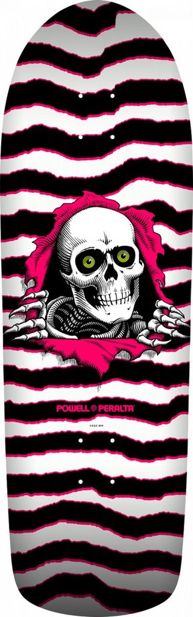 Powell Peralta Old School Ripper 10 skateboard deck white / pink