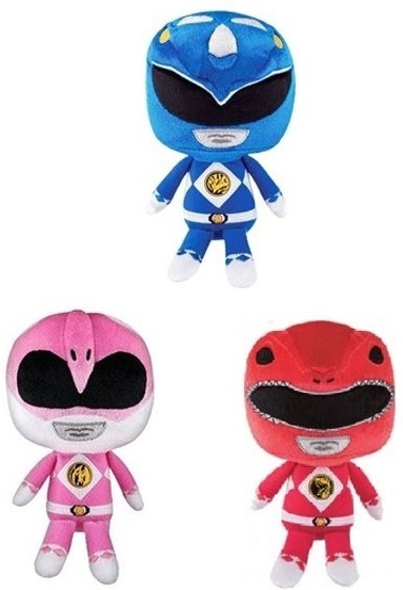 3 x Power Rangers Knuffel (18 cm)