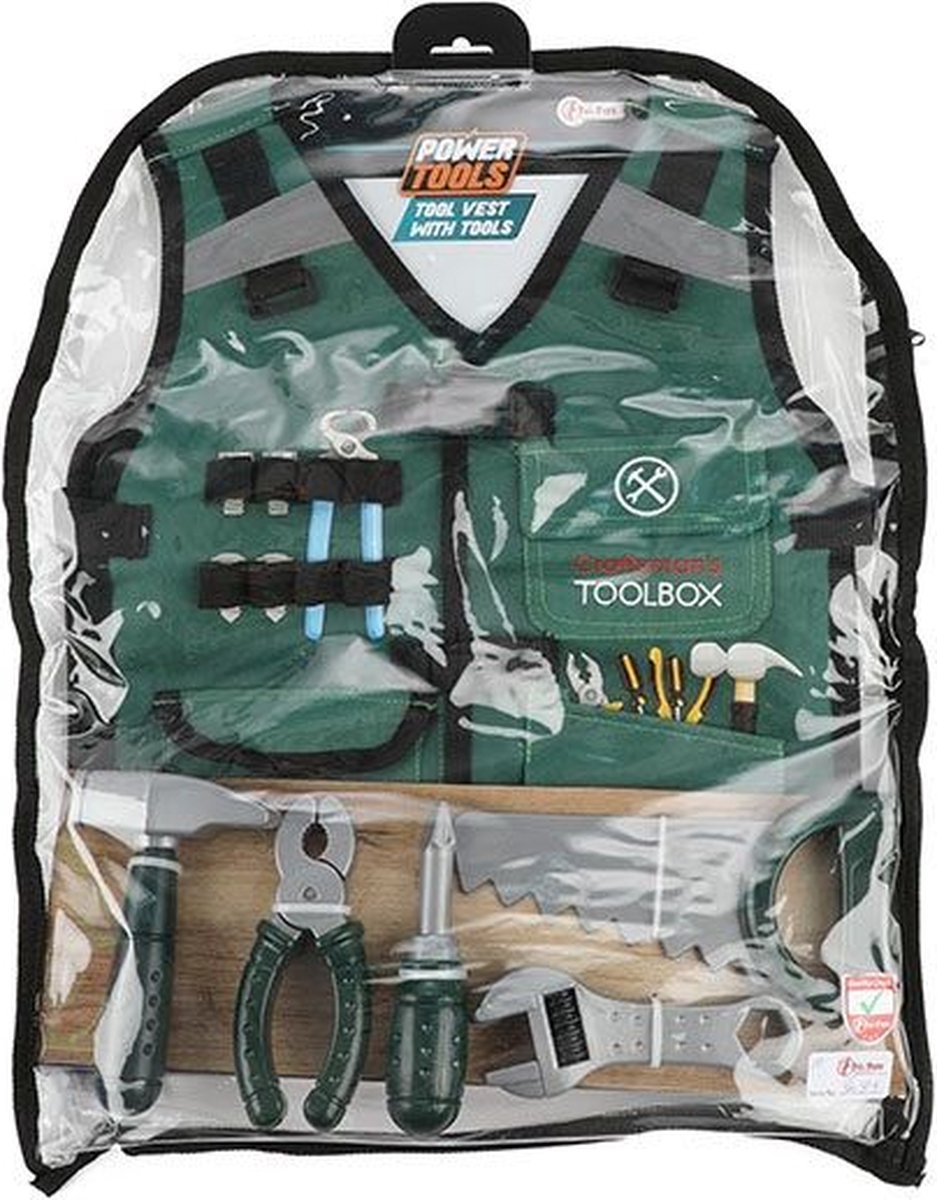 Power Tools Verkleedset Timmerman - Vest met accessoires