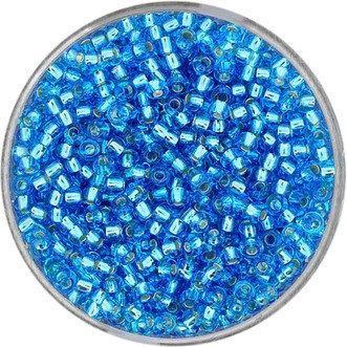 9278-4 Rocailles blauw zilveren kern 2.6mm