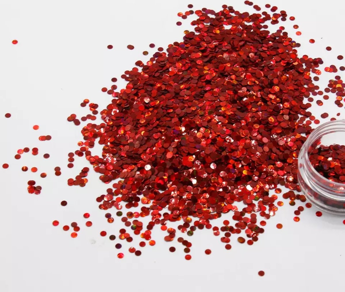 Glitters rood 3 mm cirkel