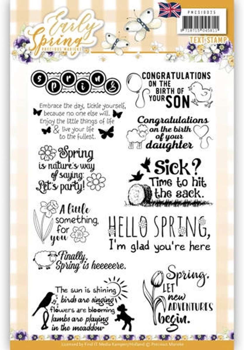 Tekst Stempel - Precious Marieke - Early Spring - Tekst Engels