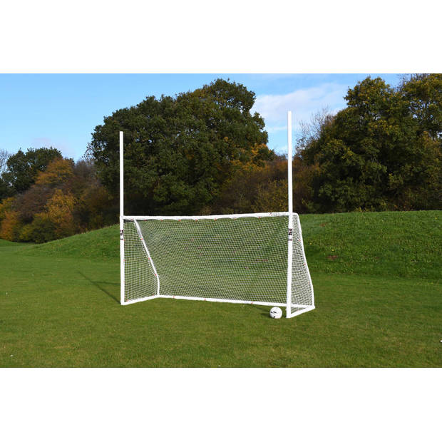 Precision voetbaldoel GAA 366 x 183 cm ABS wit 5-delig