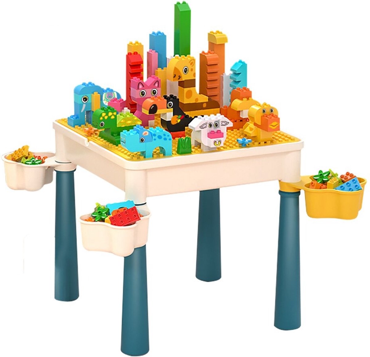 Premic® Alles-In-Éen Speeltafel - Kindertafel - Activiteiten Tafel - Geschikt voor Duplo - Voor Kinderen - Bouwplaat