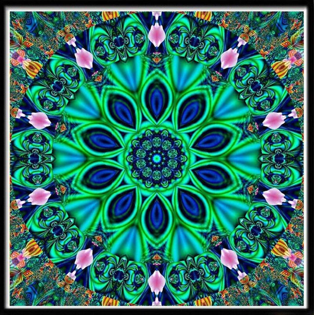 Premium Paintings - Mandala Groen - Diamond Painting Volwassenen - Pakket Volledig / Pakket Full - 40x40 cm