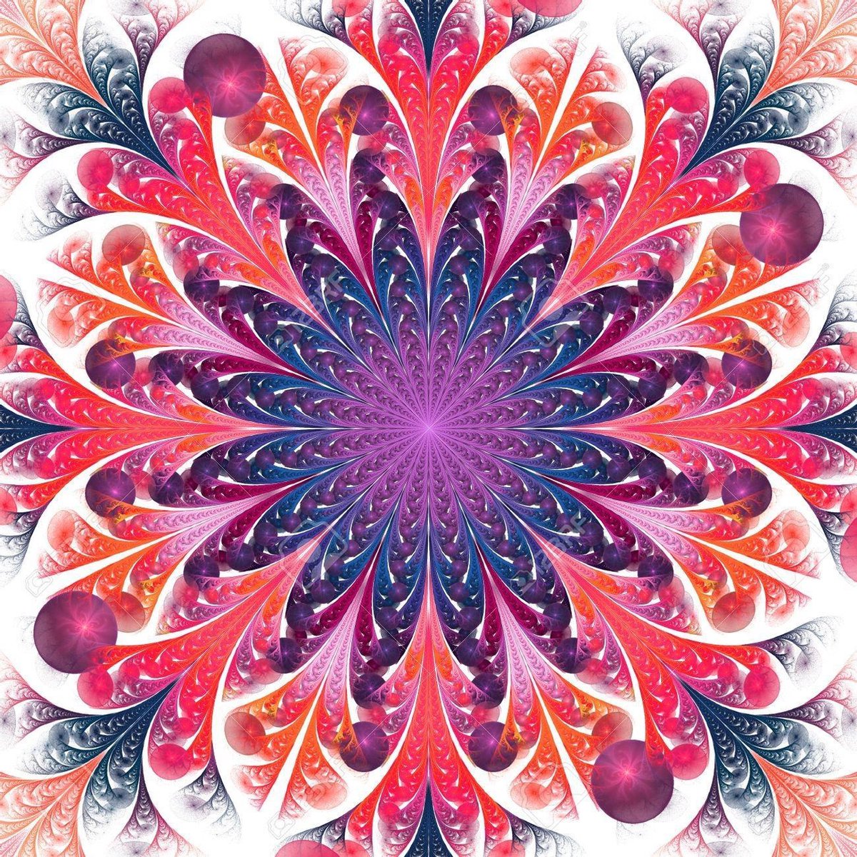 Premium Paintings - Mandala Paars Met Rood - Diamond Painting Volwassenen - Pakket Volledig / Pakket Full - 40x40 cm