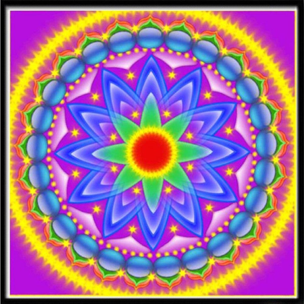 Premium Paintings - Mandala Velle Kleuren - Diamond Painting Volwassenen - Pakket Volledig / Pakket Full - 40x40 cm