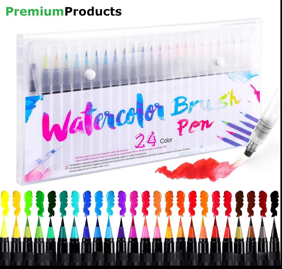 Brush Pennen - 24 Kleuren - Waterverf - Penselen - Aquarelverf - Fineliners - Kaligraferen