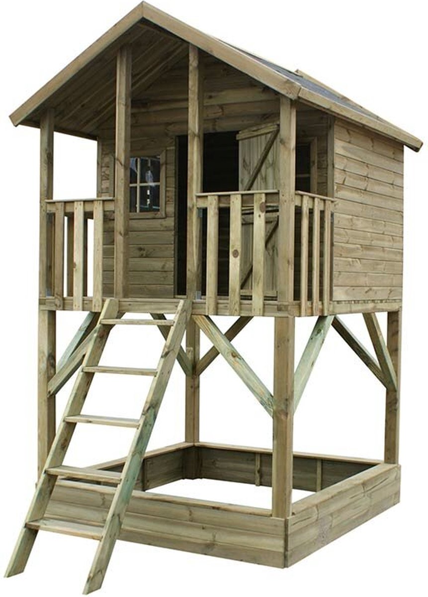 Houten speelhuis Tom met zandbak Prestige Garden