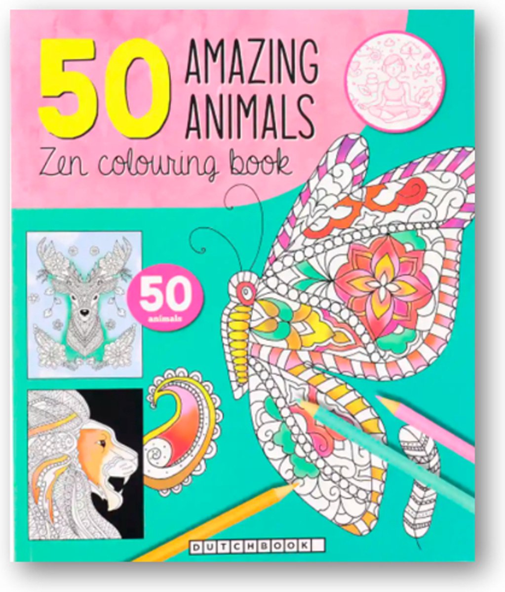 Kleurboek - 50 Patronen - Amazing Animals - Zen colouring book - Time to relax and color - Tekenboek - Tekenen - Kleuren - Kinderen/Volwassenen.