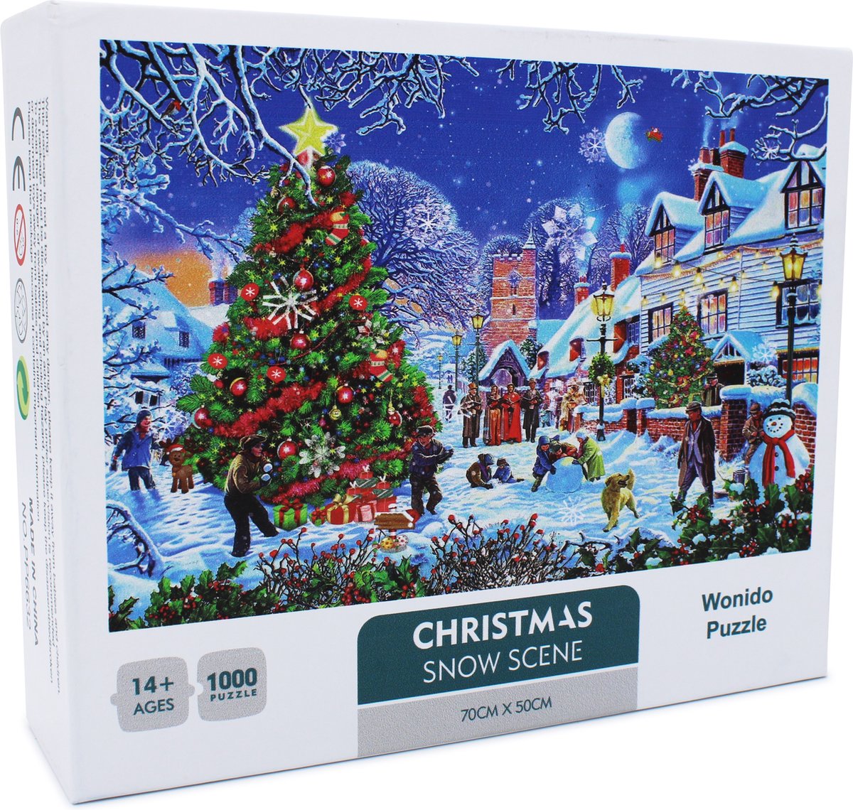 Prezza Kerstpuzzel - Legpuzzel - 1000 Stukjes 70x50cm - Kerst Puzzel - voor volwassenen en kinderen - Christmas Snow Scene