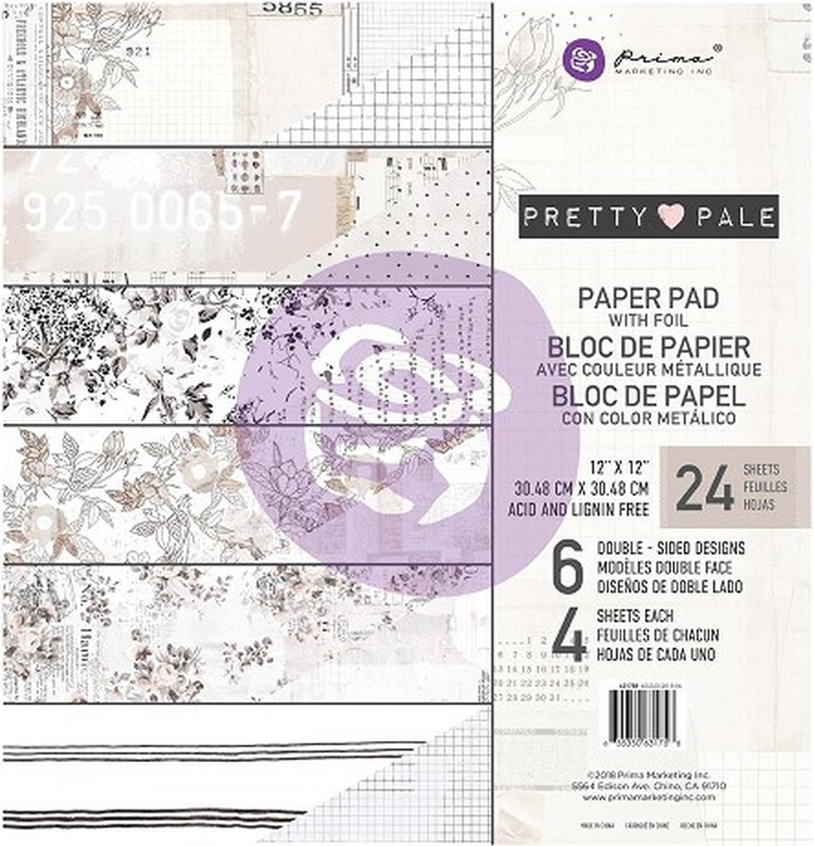 Prima Marketing - scrappapier - 631758 - pretty pale