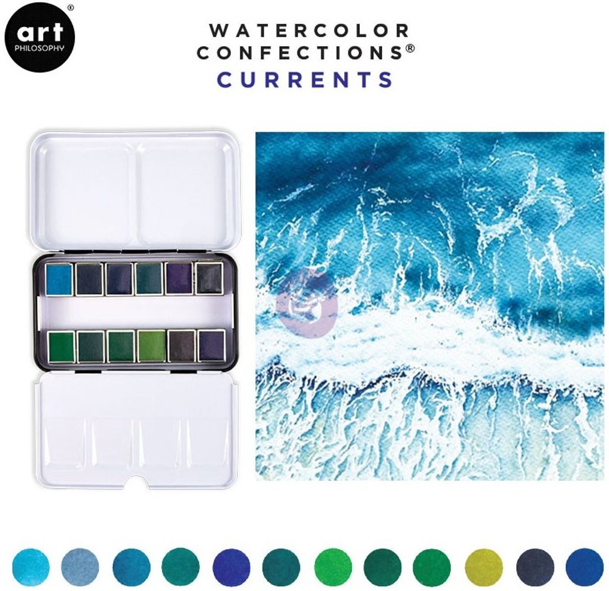 Prima Marketing Watercolor Confections Aquarelverf Currents - set van 12 kleuren