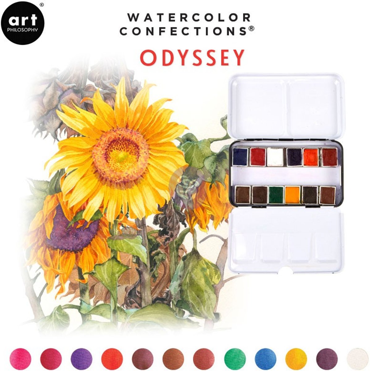 Prima Marketing Watercolor Confections Aquarelverf Odyssey - set van 12 kleuren