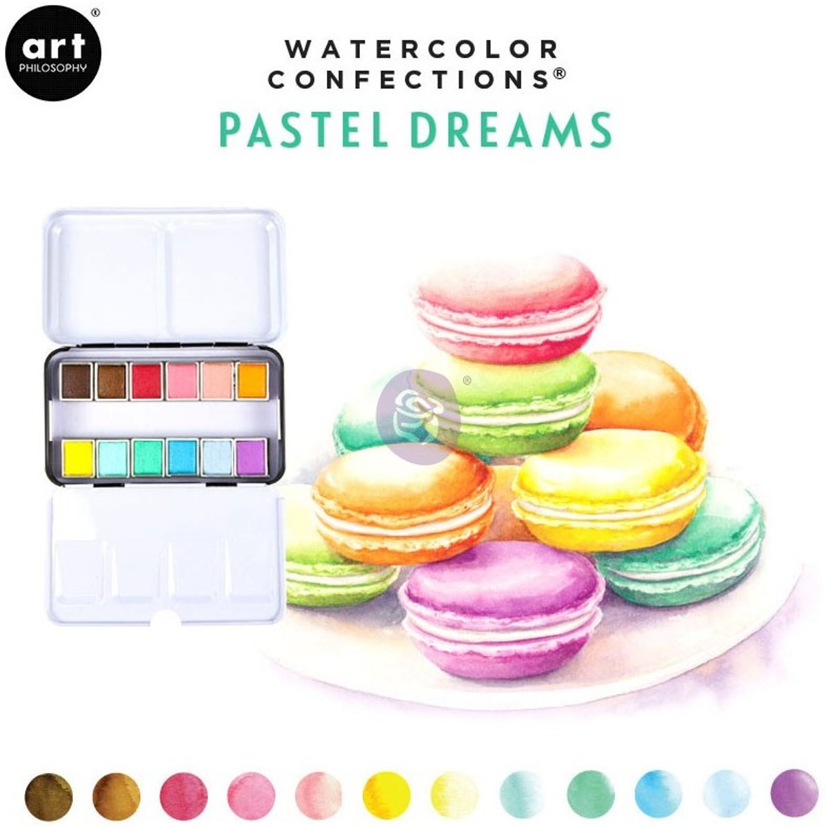 Prima Marketing Watercolor Confections Aquarelverf Pastel Dreams - set van 12 kleuren