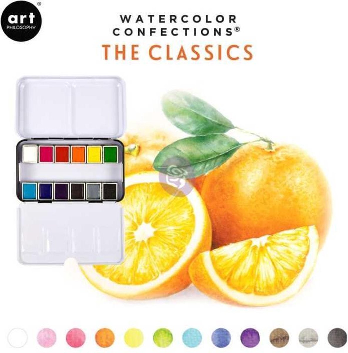 Prima Watercolor Confections Watercolor pan Set The Classics - set van 12 kleuren