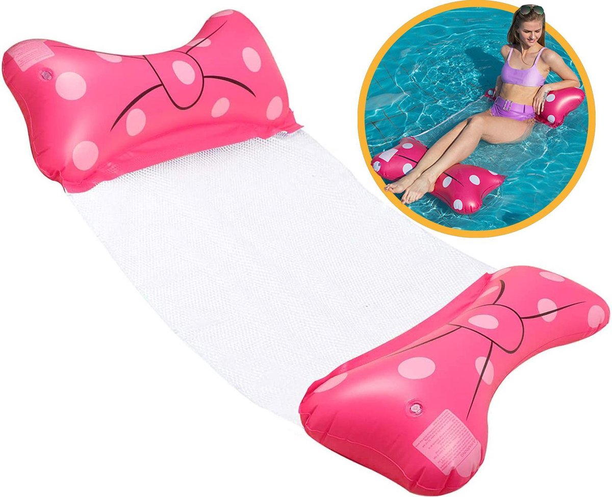 PrimeOutdoor Waterhangmat Strik (Roze) - Opblaasbaar WaterLuchtbed - Lounge Water Luchtbed Mat - Zwembad Hangmat Lucht Bed